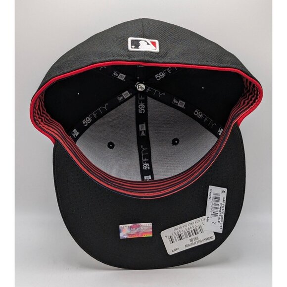 Cincinnati Reds New Era 2023 City Connect 59FIFTY Fitted Hat Black Flat Bill - Picture 5 of 8